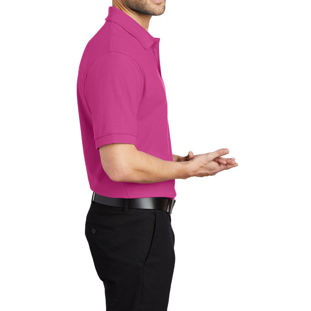 Men's Short Sleeve Soft Silk Touch Classic Polo Shirt for Everyday Comfort