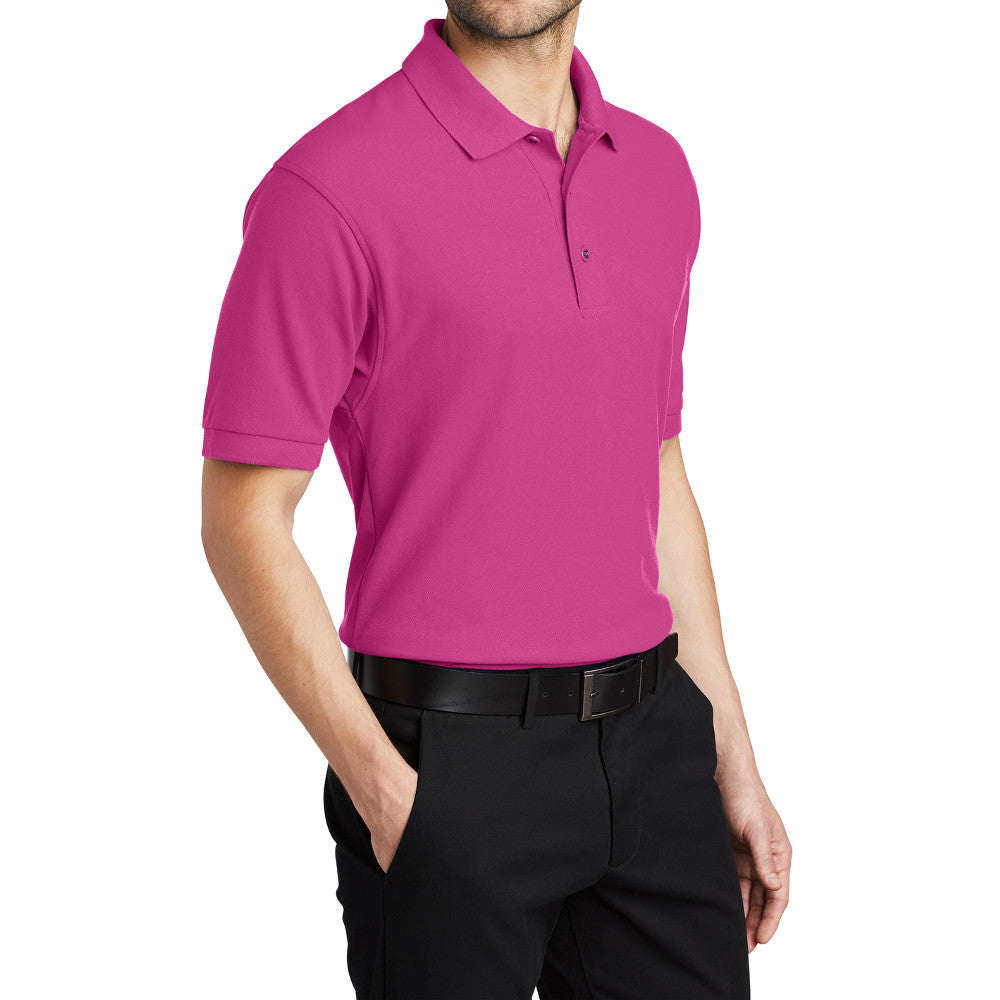 Men's Short Sleeve Soft Silk Touch Classic Polo Shirt for Everyday Comfort