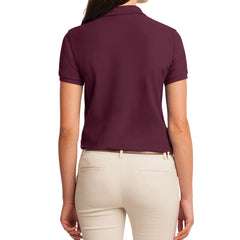 Womens Silk Touch Classic Polo Shirt - Burgundy - Back
