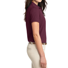 Womens Silk Touch Classic Polo Shirt - Burgundy - Side