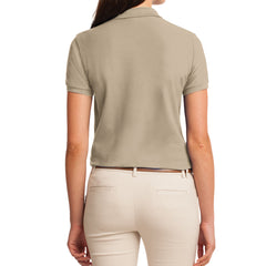 Womens Silk Touch Classic Polo Shirt - Stone - Back