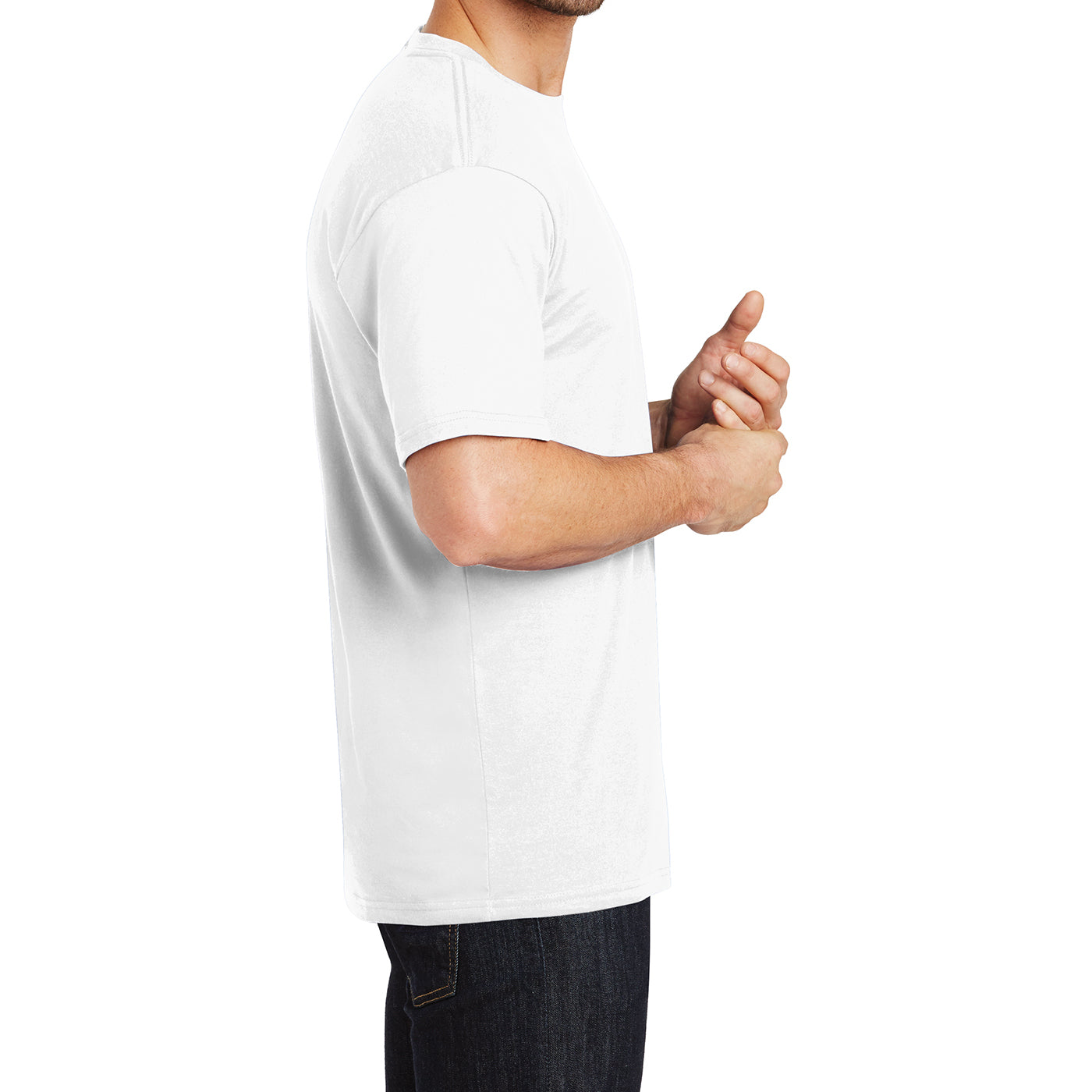 Mens Perfect Weight Crew Tee - Bright White - Side