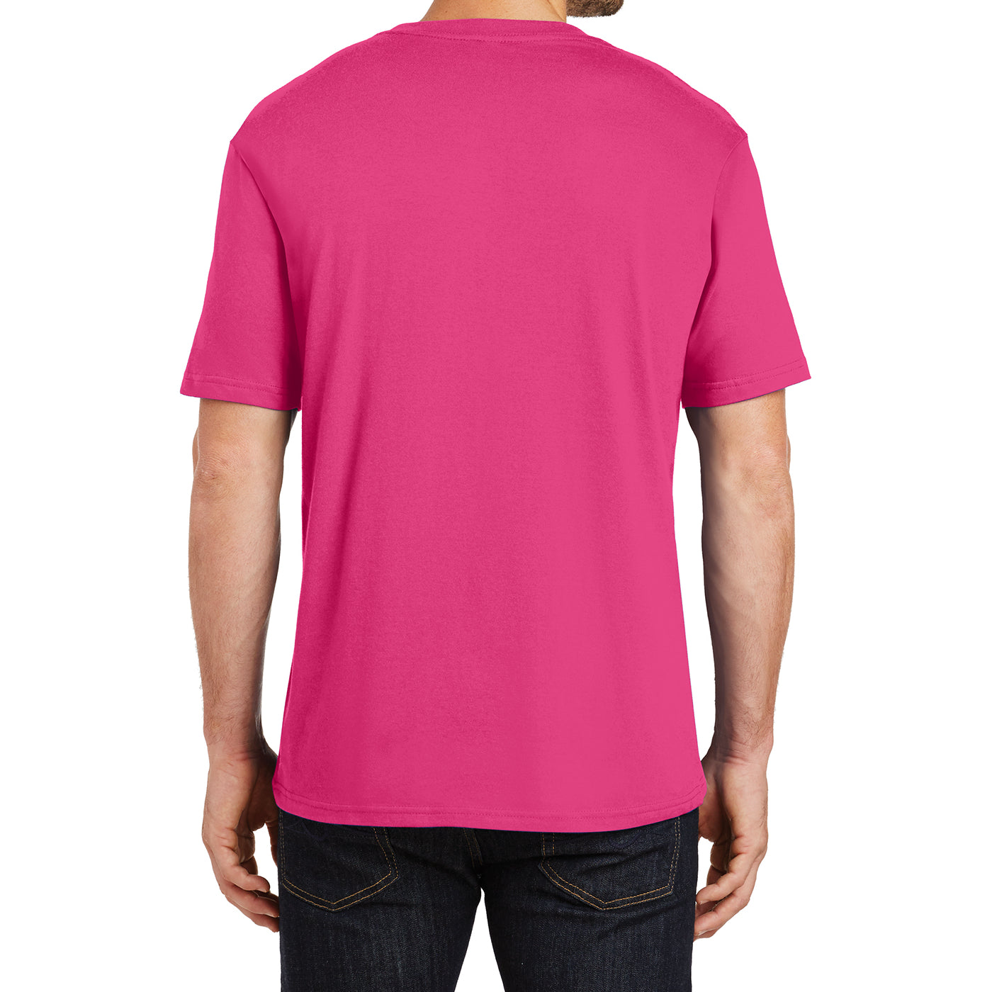 Mens Perfect Weight Crew Tee - Dark Fuchsia - Back