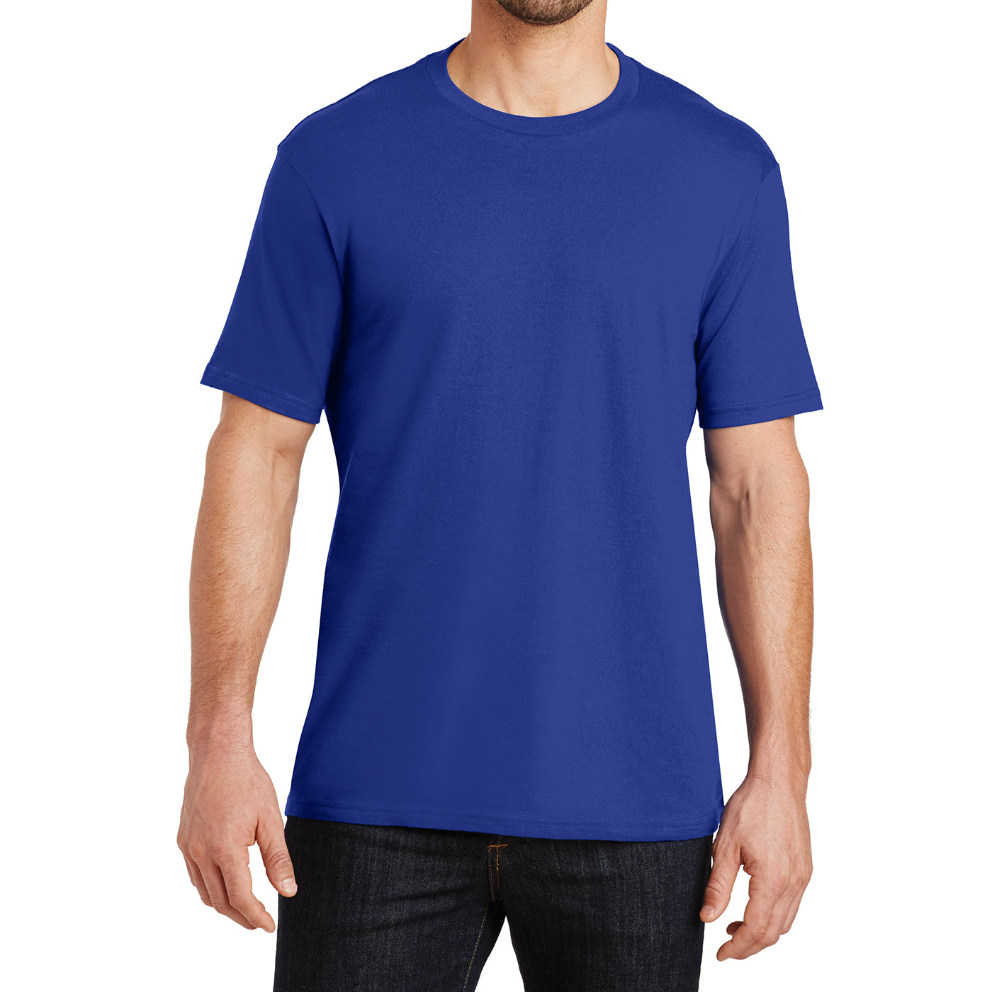 Mens Perfect Weight Crew Tee - Deep Royal - Front