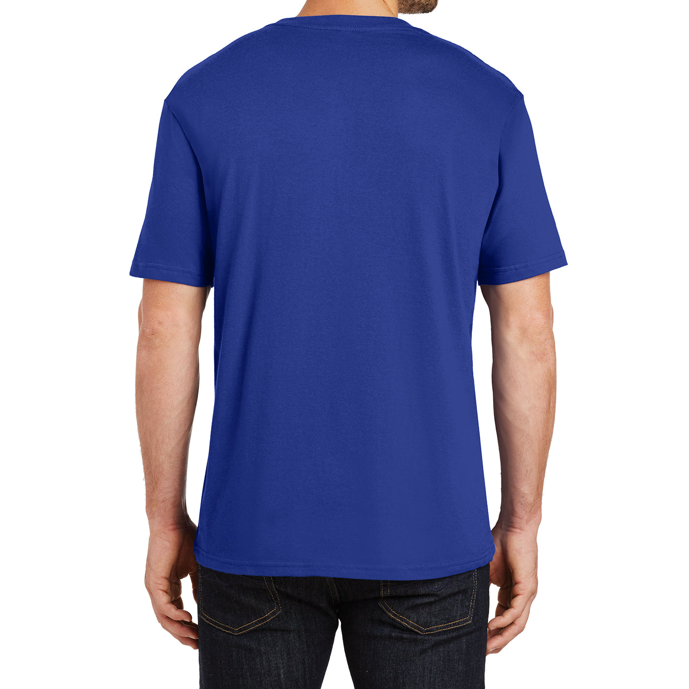 Mens Perfect Weight Crew Tee - Deep Royal - Back