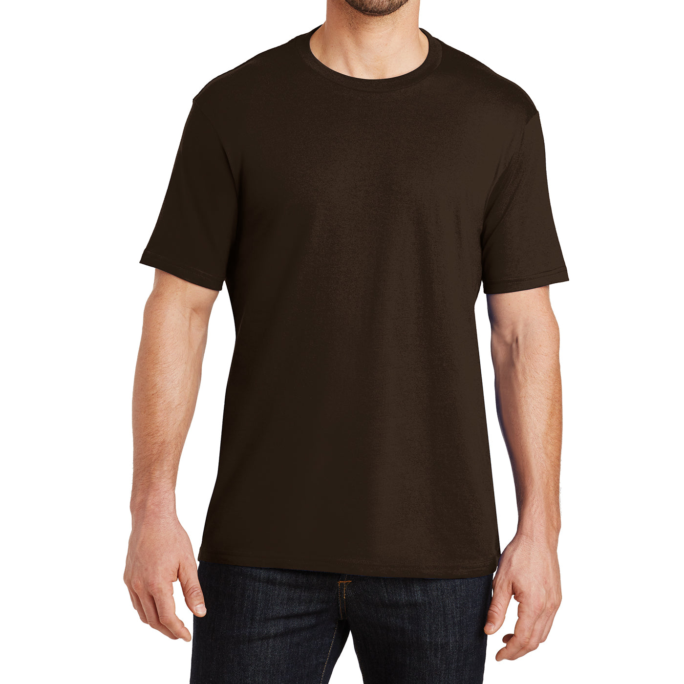 Mens Perfect Weight Crew Tee - Espresso - Front