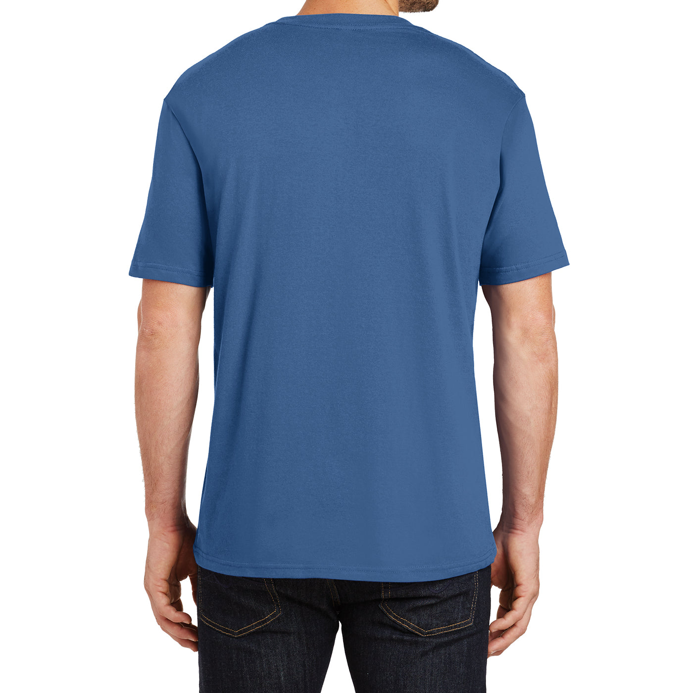 Mens Perfect Weight Crew Tee - Maritime Blue - Back