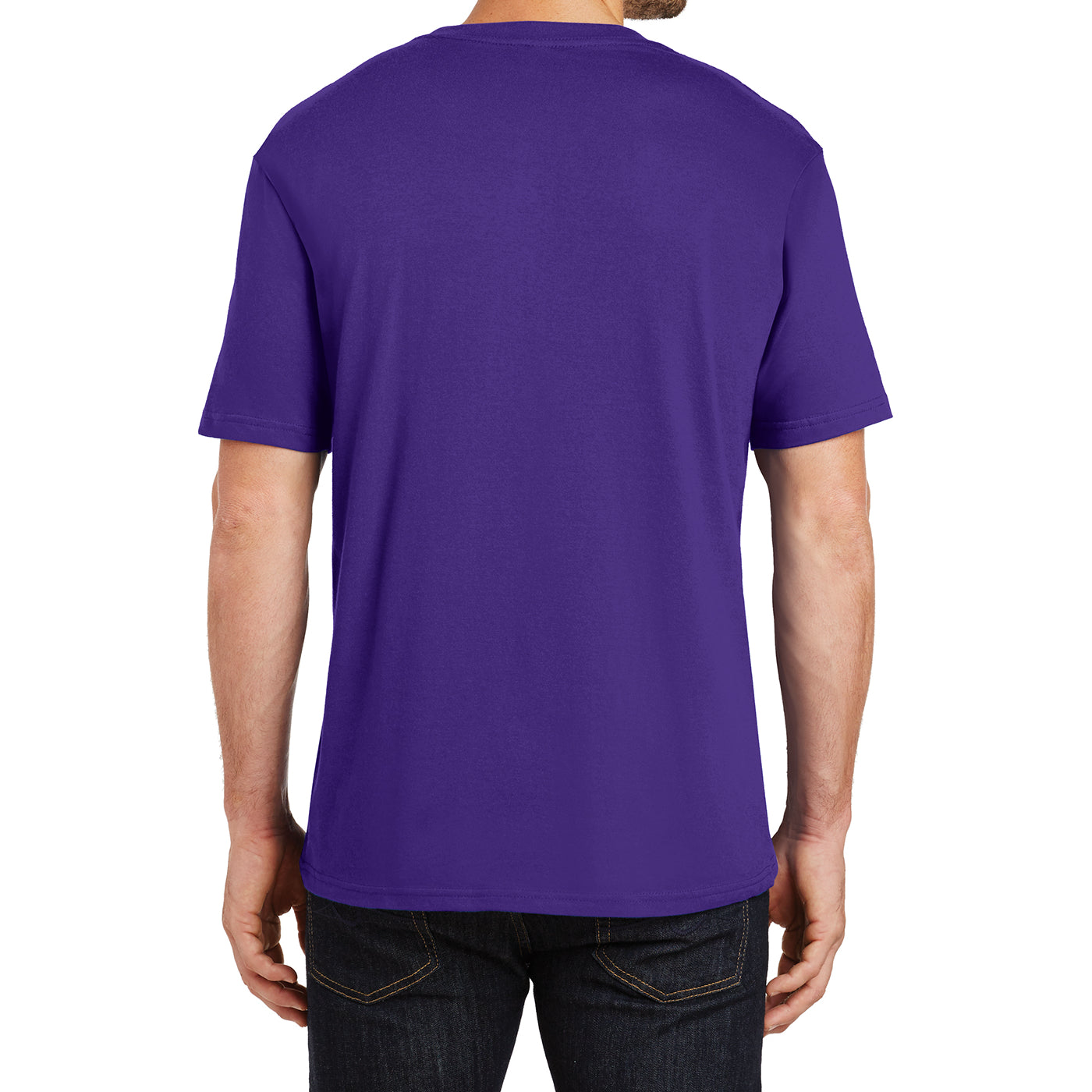 Mens Perfect Weight Crew Tee - Purple - Back