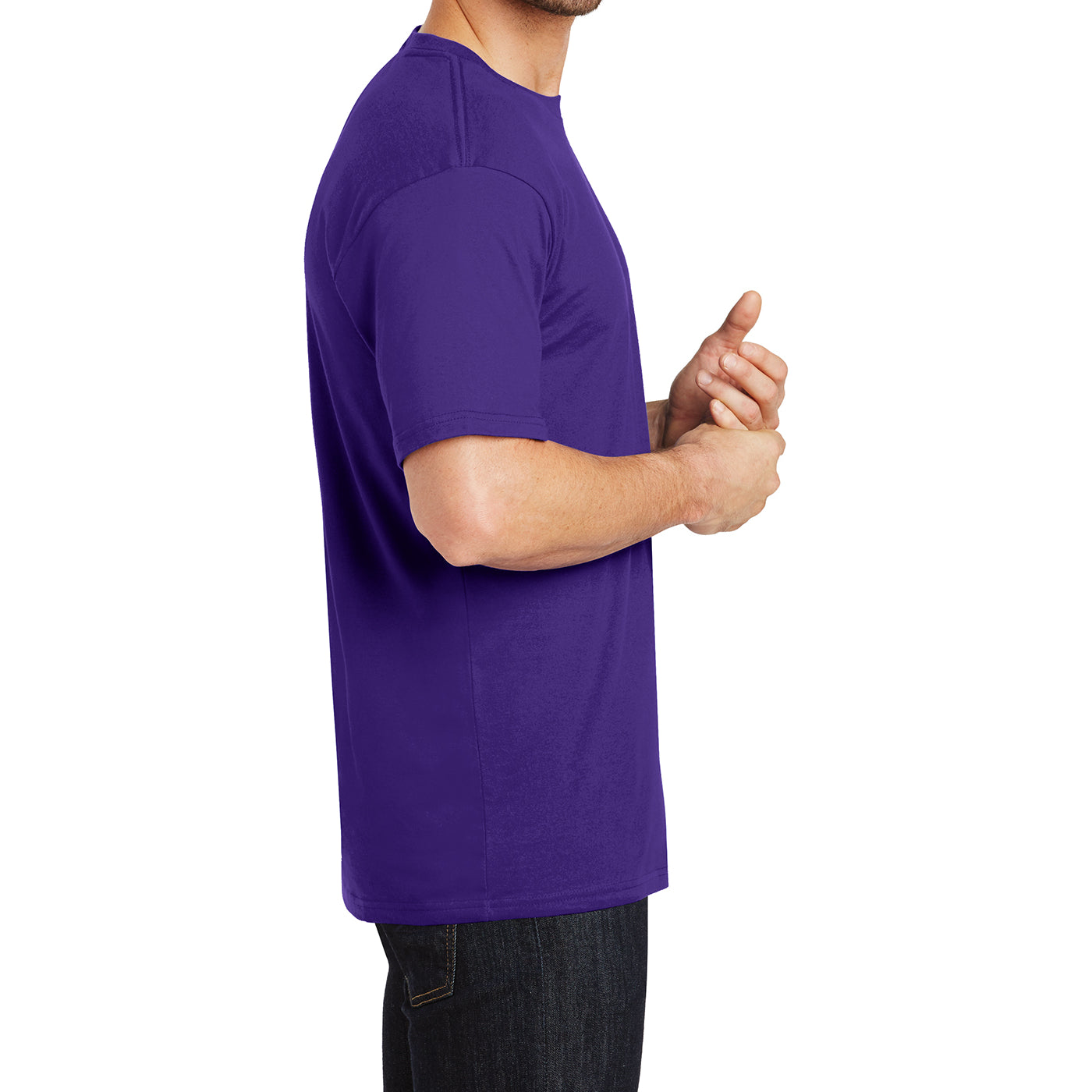 Mens Perfect Weight Crew Tee - Purple - Side