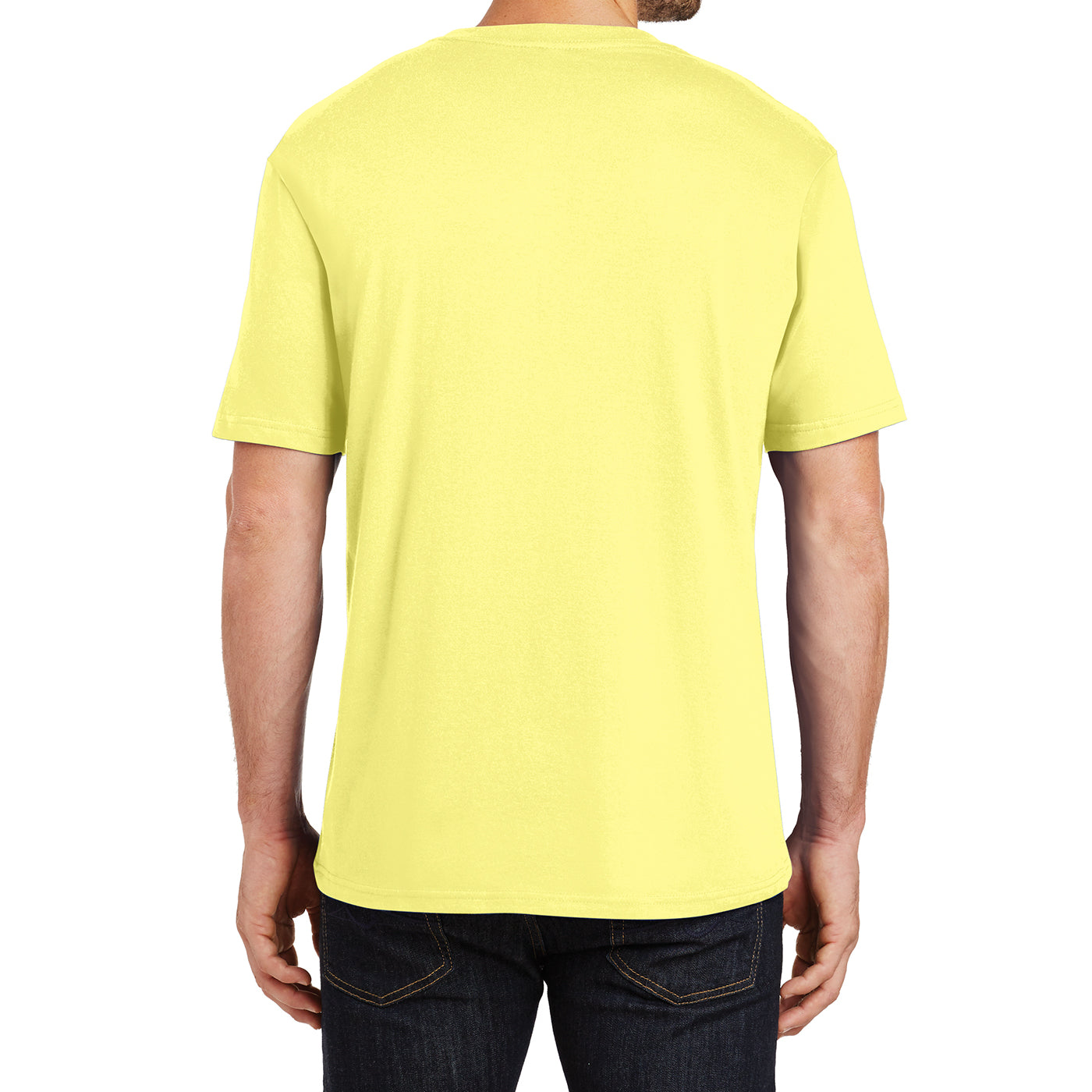 Mens Perfect Weight Crew Tee - Yellow - Back