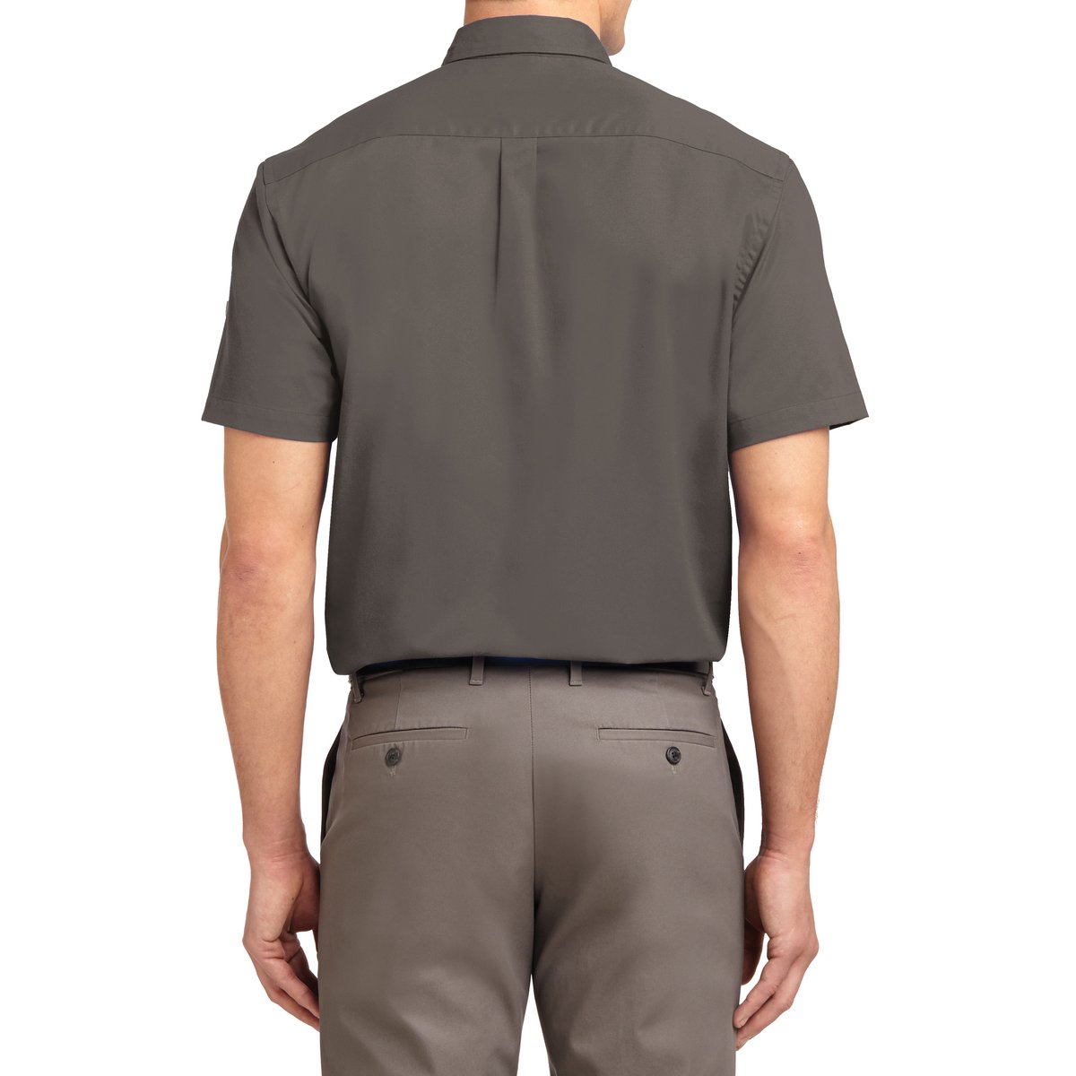 Men's Short Sleeve Wrinkle Resistance Easy Care Button Down Collar Shirt