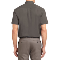 Men's Short Sleeve Wrinkle Resistance Easy Care Button Down Collar Shirt