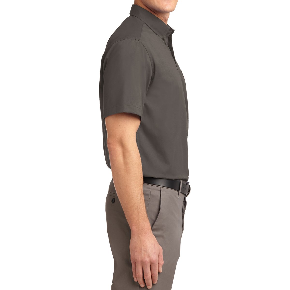 Men's Short Sleeve Wrinkle Resistance Easy Care Button Down Collar Shirt