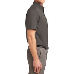 Men's Short Sleeve Wrinkle Resistance Easy Care Button Down Collar Shirt