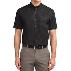 Men's Short Sleeve Wrinkle Resistance Easy Care Button Down Collar Shirt