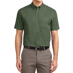 Men's Short Sleeve Wrinkle Resistance Easy Care Button Down Collar Shirt