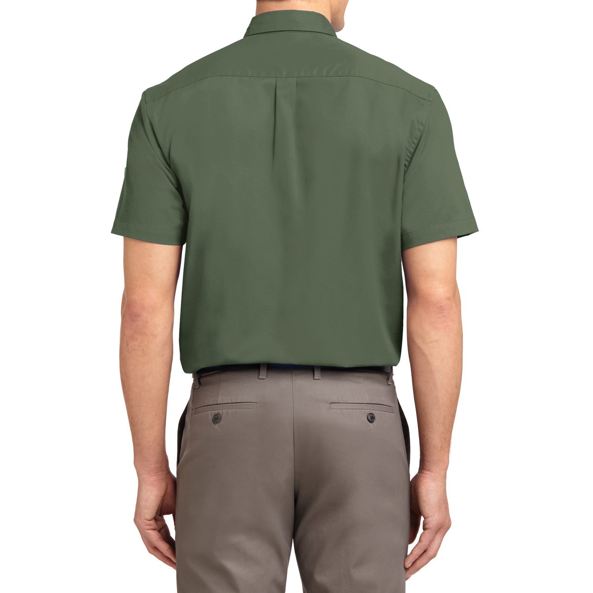 Men's Short Sleeve Wrinkle Resistance Easy Care Button Down Collar Shirt