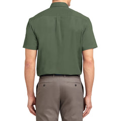 Men's Short Sleeve Wrinkle Resistance Easy Care Button Down Collar Shirt