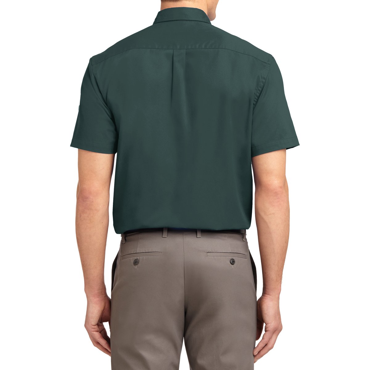 Men's Short Sleeve Wrinkle Resistance Easy Care Button Down Collar Shirt