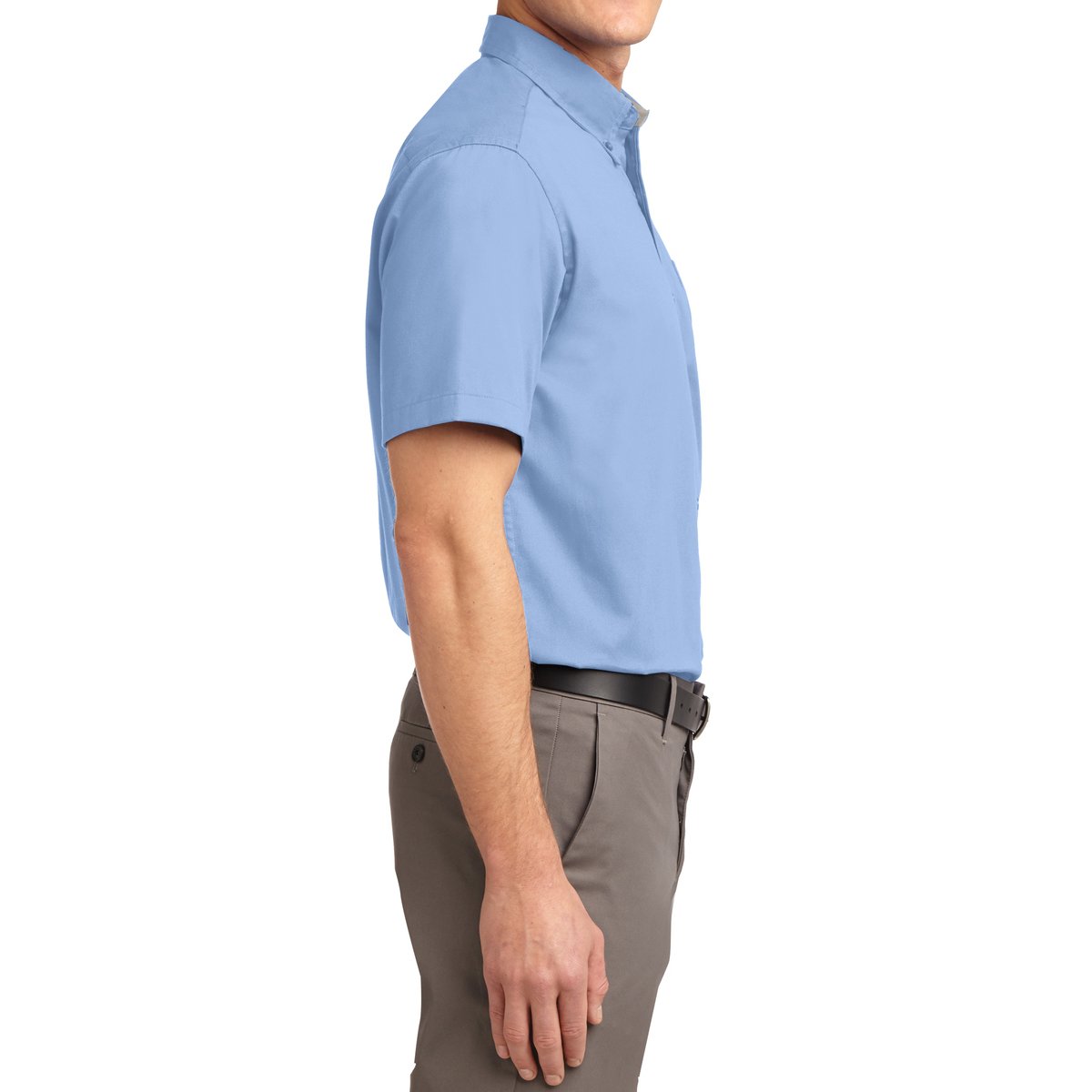 Men's Short Sleeve Wrinkle Resistance Easy Care Button Down Collar Shirt