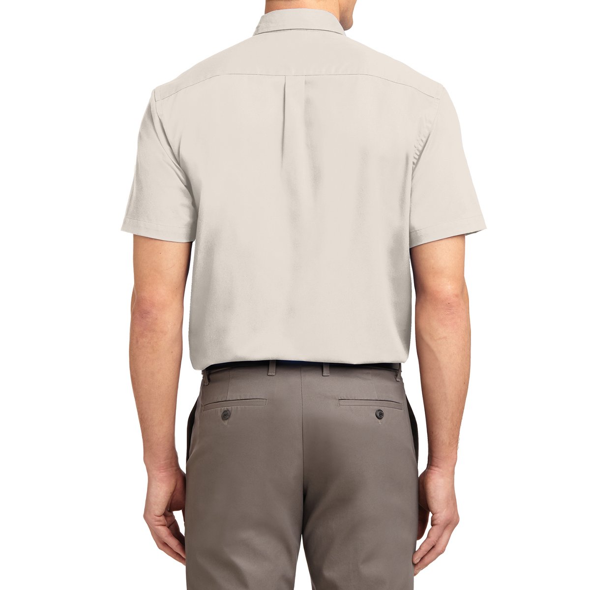 Men's Short Sleeve Wrinkle Resistance Easy Care Button Down Collar Shirt