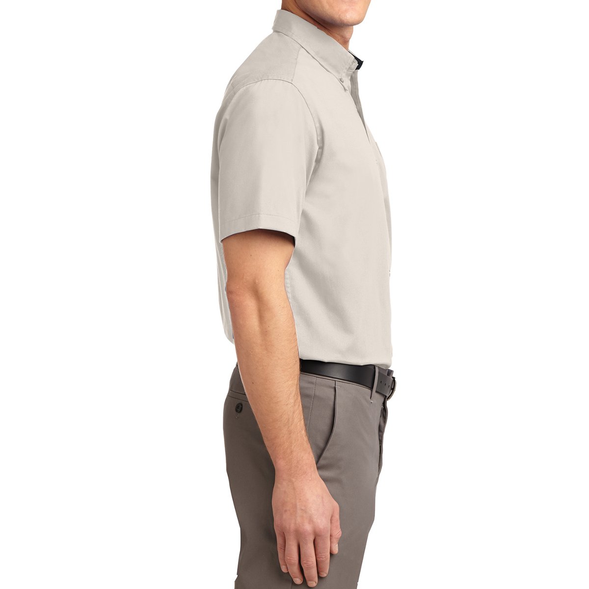Men's Short Sleeve Wrinkle Resistance Easy Care Button Down Collar Shirt