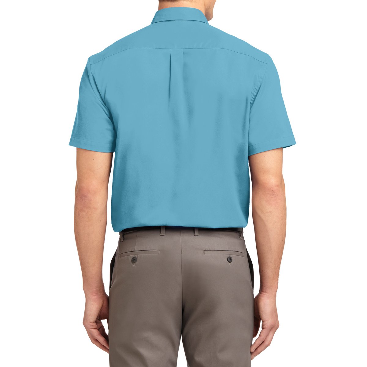 Men's Short Sleeve Wrinkle Resistance Easy Care Button Down Collar Shirt