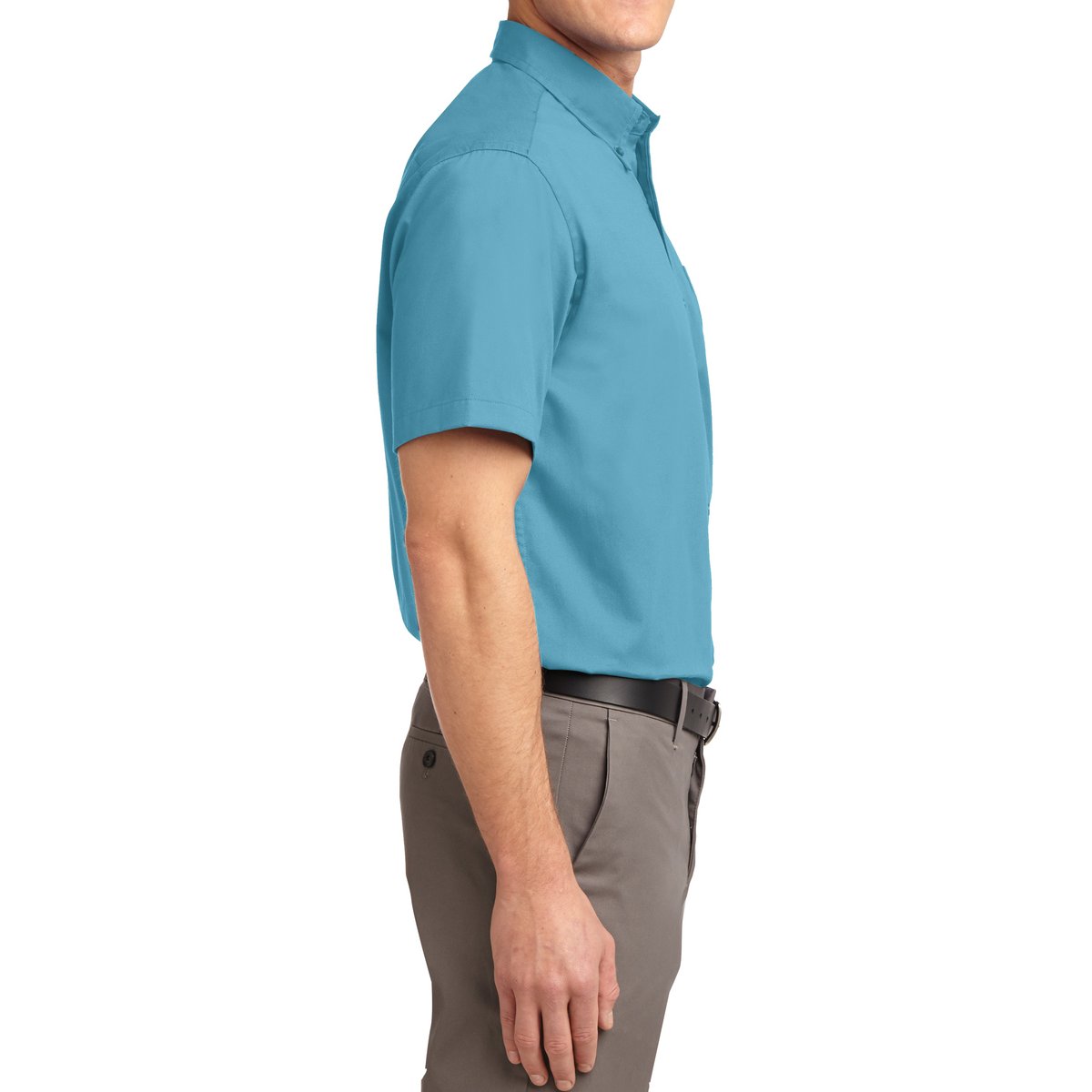 Men's Short Sleeve Wrinkle Resistance Easy Care Button Down Collar Shirt