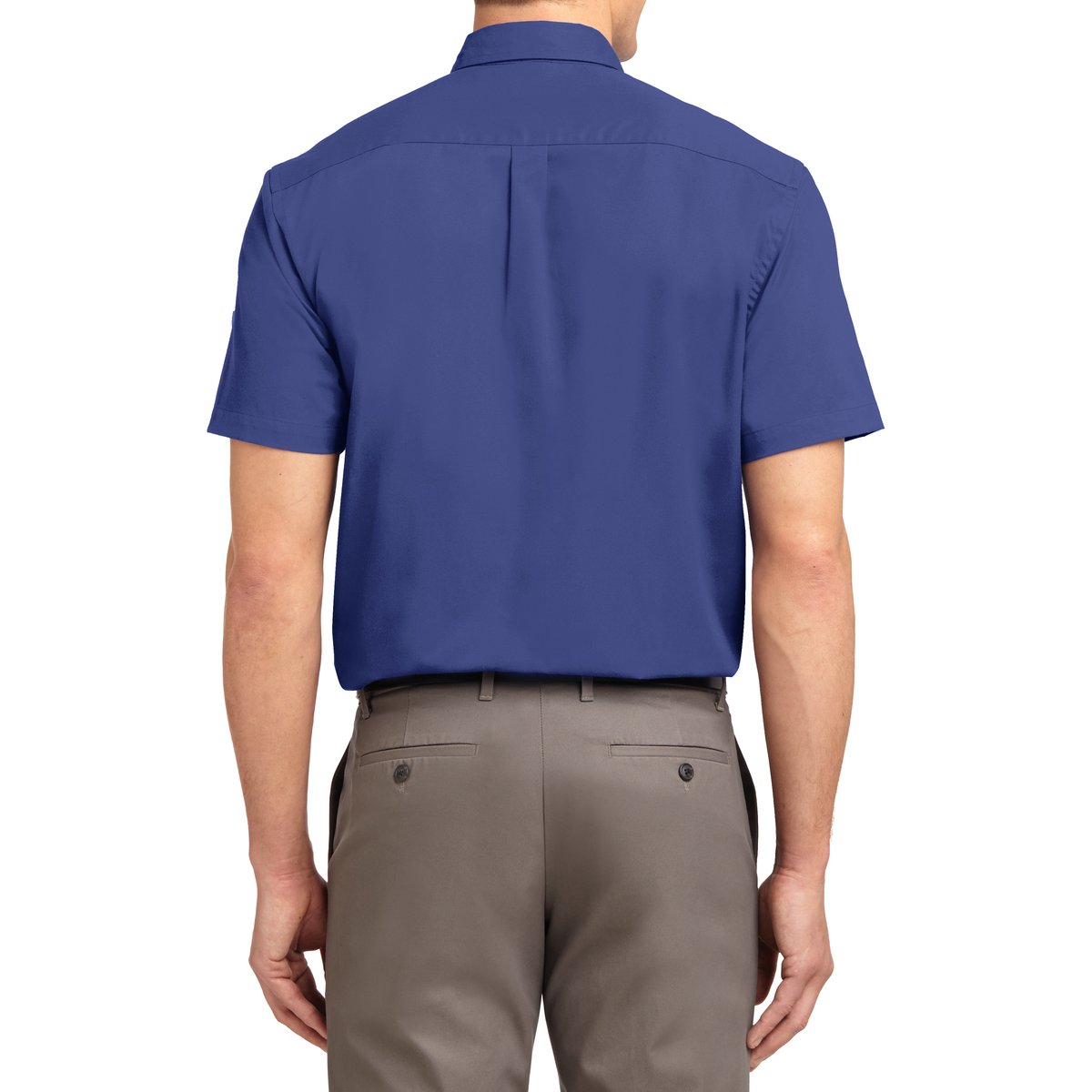 Men's Short Sleeve Wrinkle Resistance Easy Care Button Down Collar Shirt
