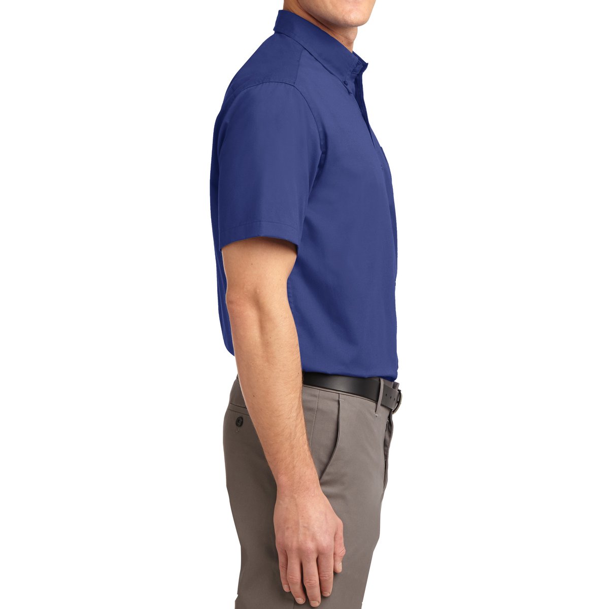 Men's Short Sleeve Wrinkle Resistance Easy Care Button Down Collar Shirt