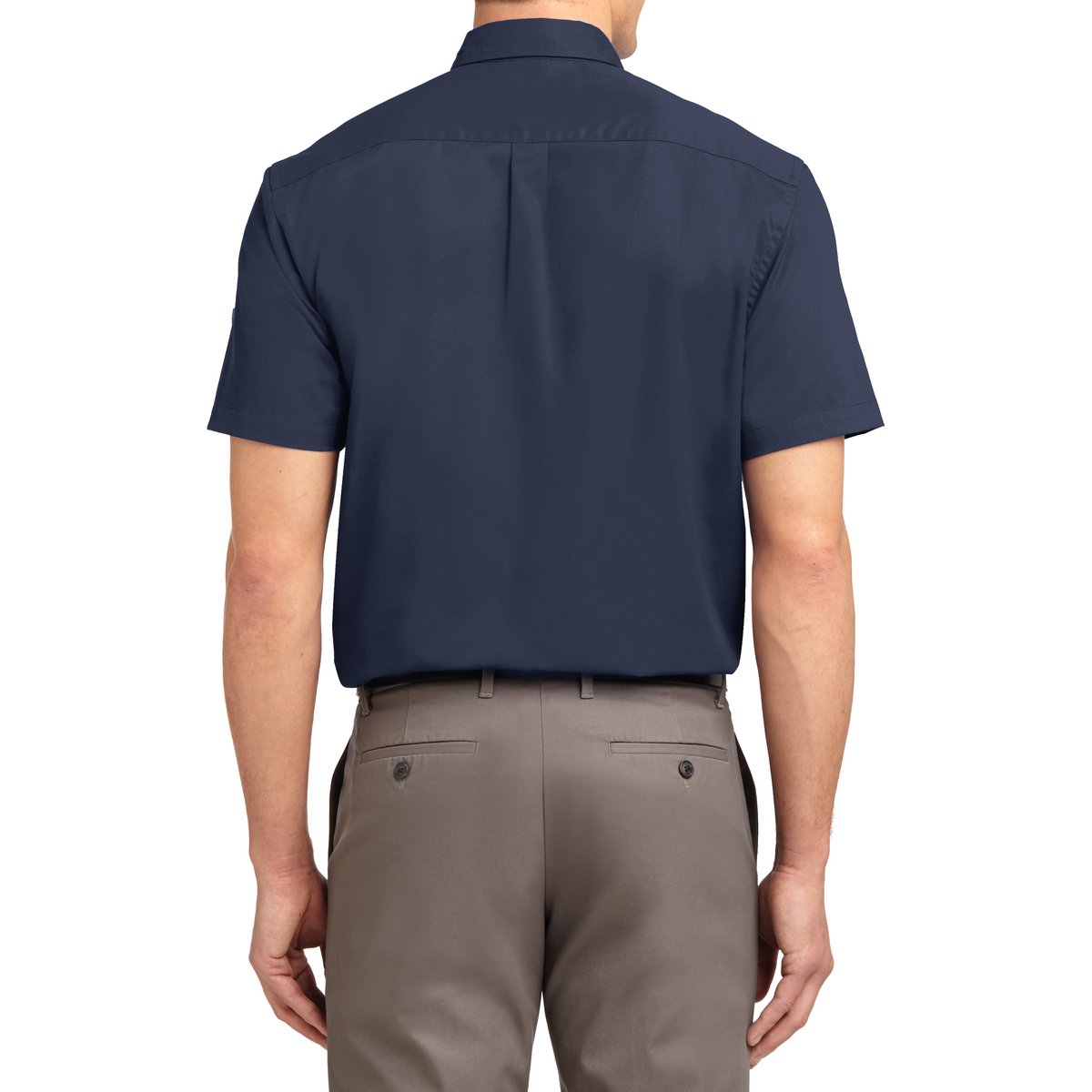 Men's Short Sleeve Wrinkle Resistance Easy Care Button Down Collar Shirt