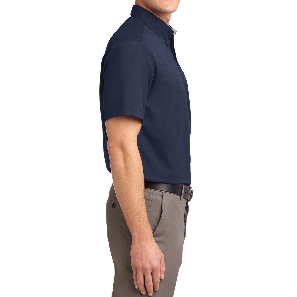 Men's Short Sleeve Wrinkle Resistance Easy Care Button Down Collar Shirt