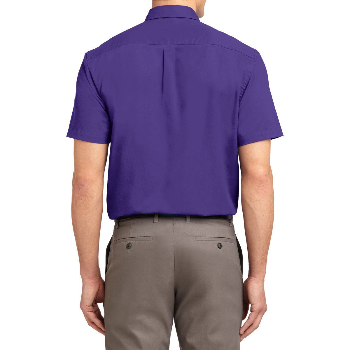 Men's Short Sleeve Wrinkle Resistance Easy Care Button Down Collar Shirt