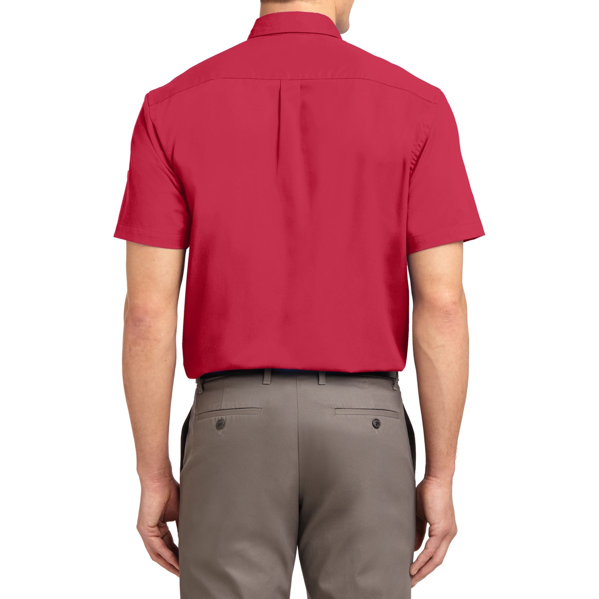 Men's Short Sleeve Wrinkle Resistance Easy Care Button Down Collar Shirt