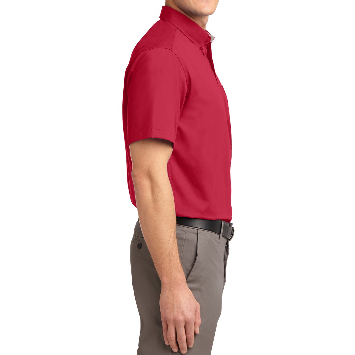 Men's Short Sleeve Wrinkle Resistance Easy Care Button Down Collar Shirt