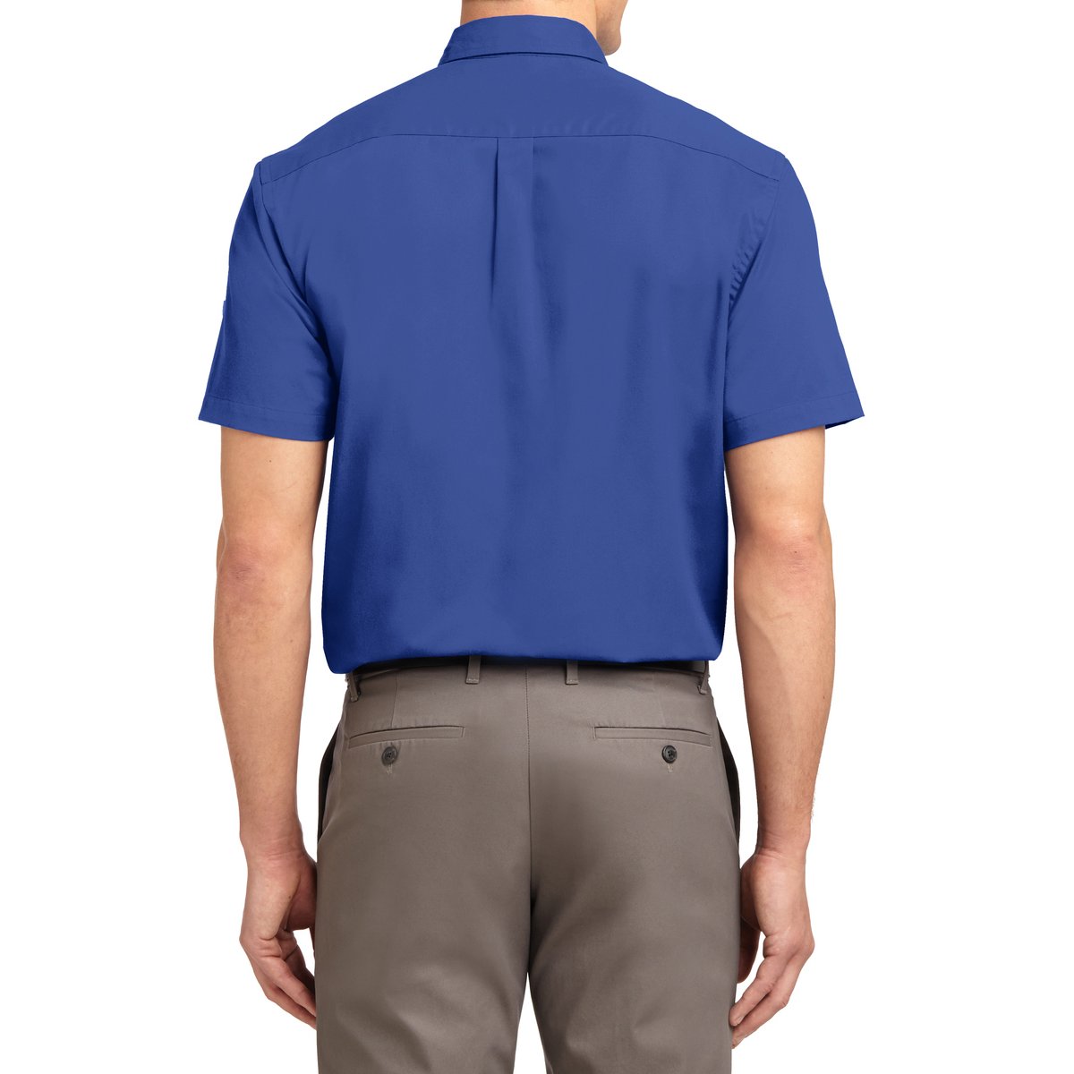 Men's Short Sleeve Wrinkle Resistance Easy Care Button Down Collar Shirt