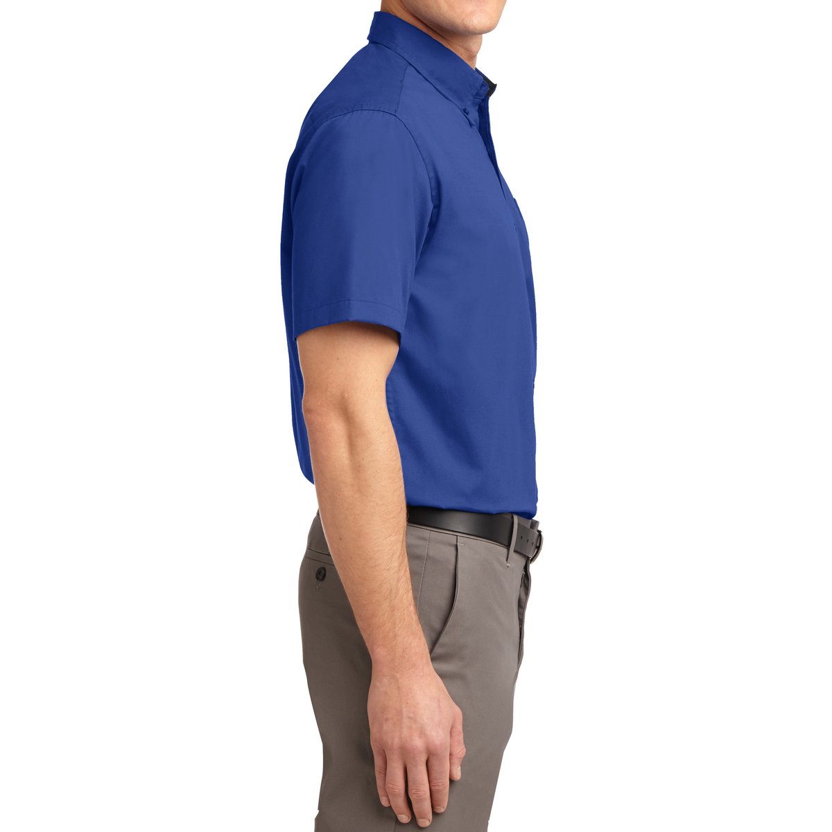 Men's Short Sleeve Wrinkle Resistance Easy Care Button Down Collar Shirt