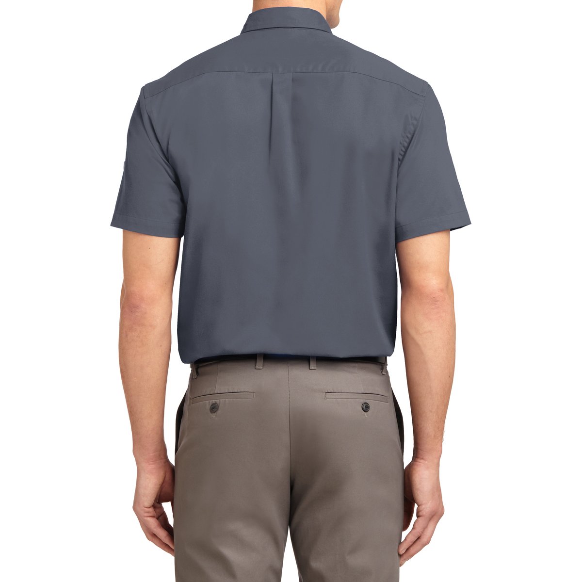 Men's Short Sleeve Wrinkle Resistance Easy Care Button Down Collar Shirt