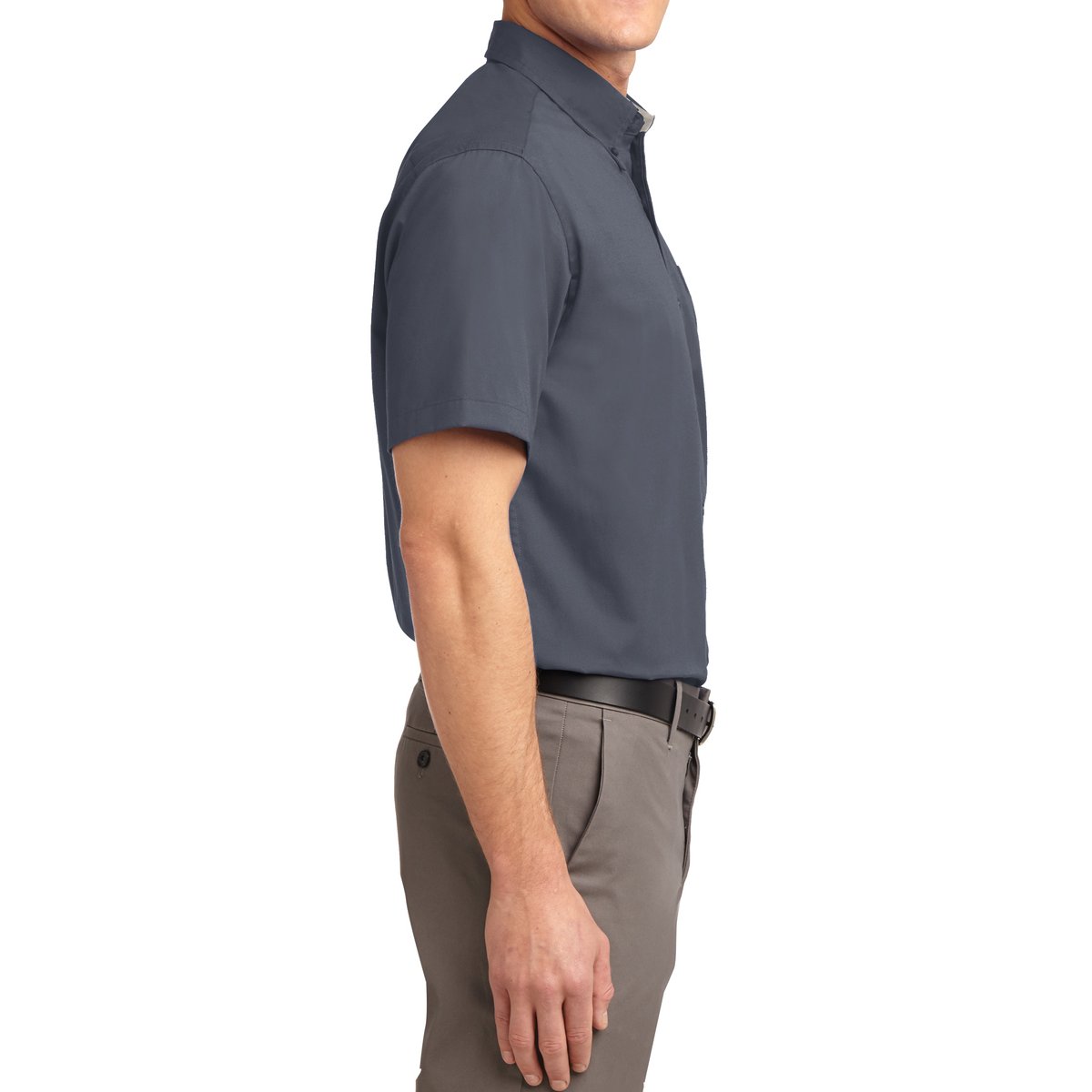 Men's Short Sleeve Wrinkle Resistance Easy Care Button Down Collar Shirt