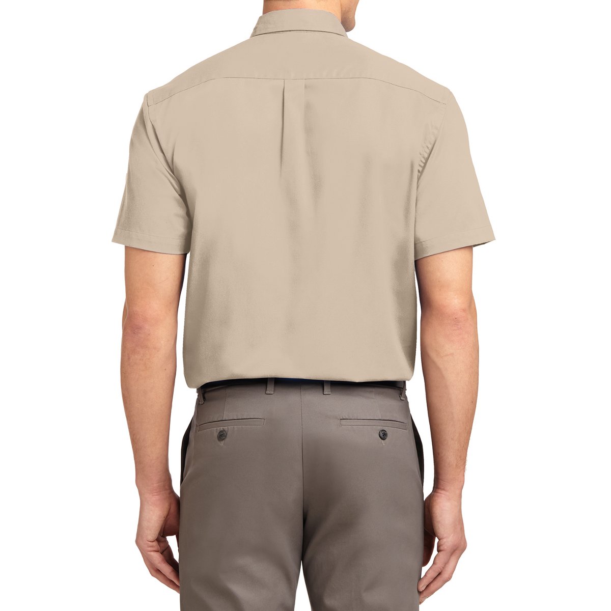 Men's Short Sleeve Wrinkle Resistance Easy Care Button Down Collar Shirt