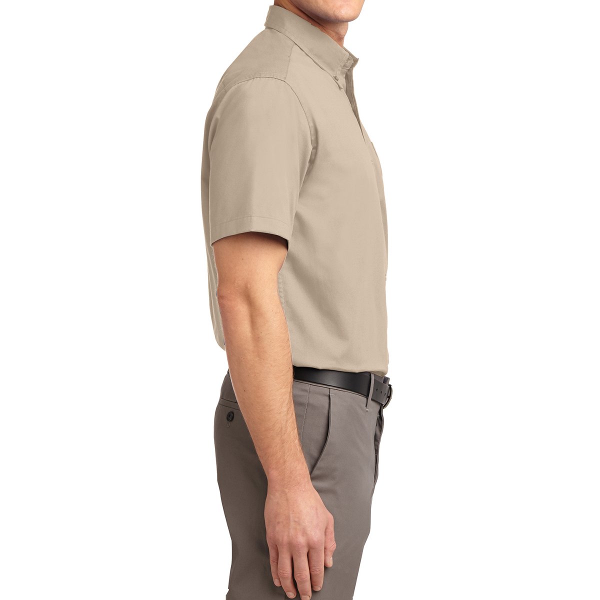 Men's Short Sleeve Wrinkle Resistance Easy Care Button Down Collar Shirt