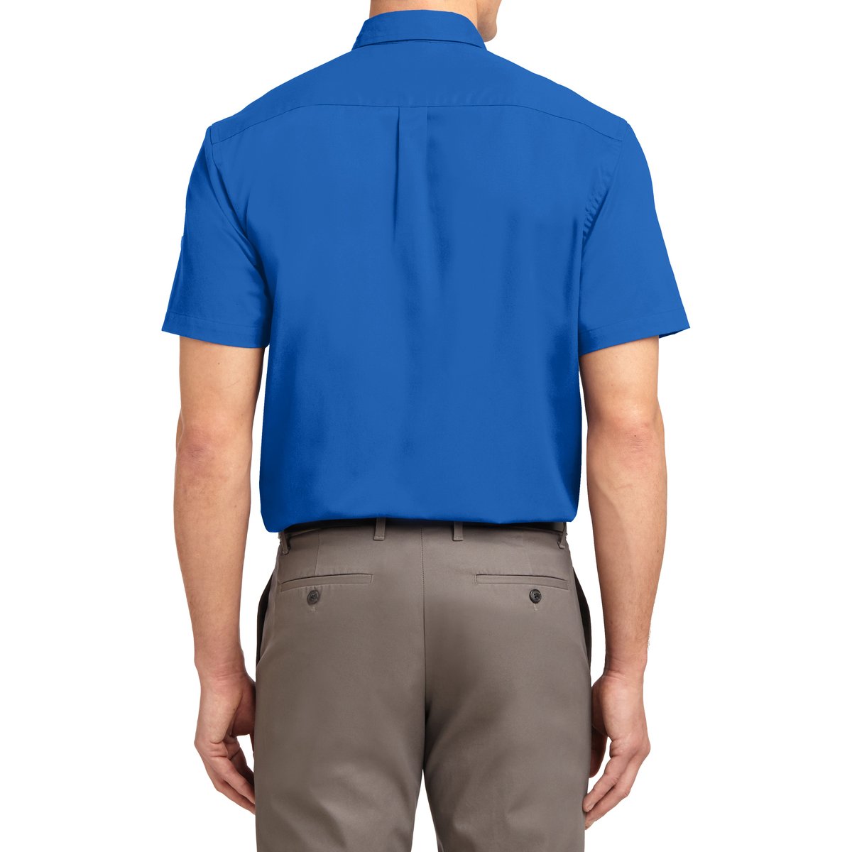 Men's Short Sleeve Wrinkle Resistance Easy Care Button Down Collar Shirt