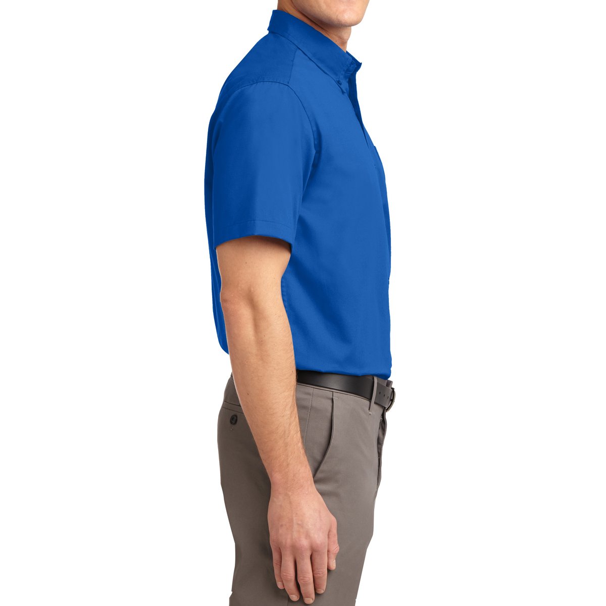 Men's Short Sleeve Wrinkle Resistance Easy Care Button Down Collar Shirt
