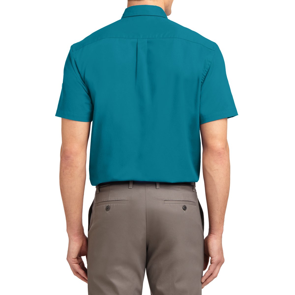 Men's Short Sleeve Wrinkle Resistance Easy Care Button Down Collar Shirt