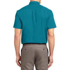 Men's Short Sleeve Wrinkle Resistance Easy Care Button Down Collar Shirt