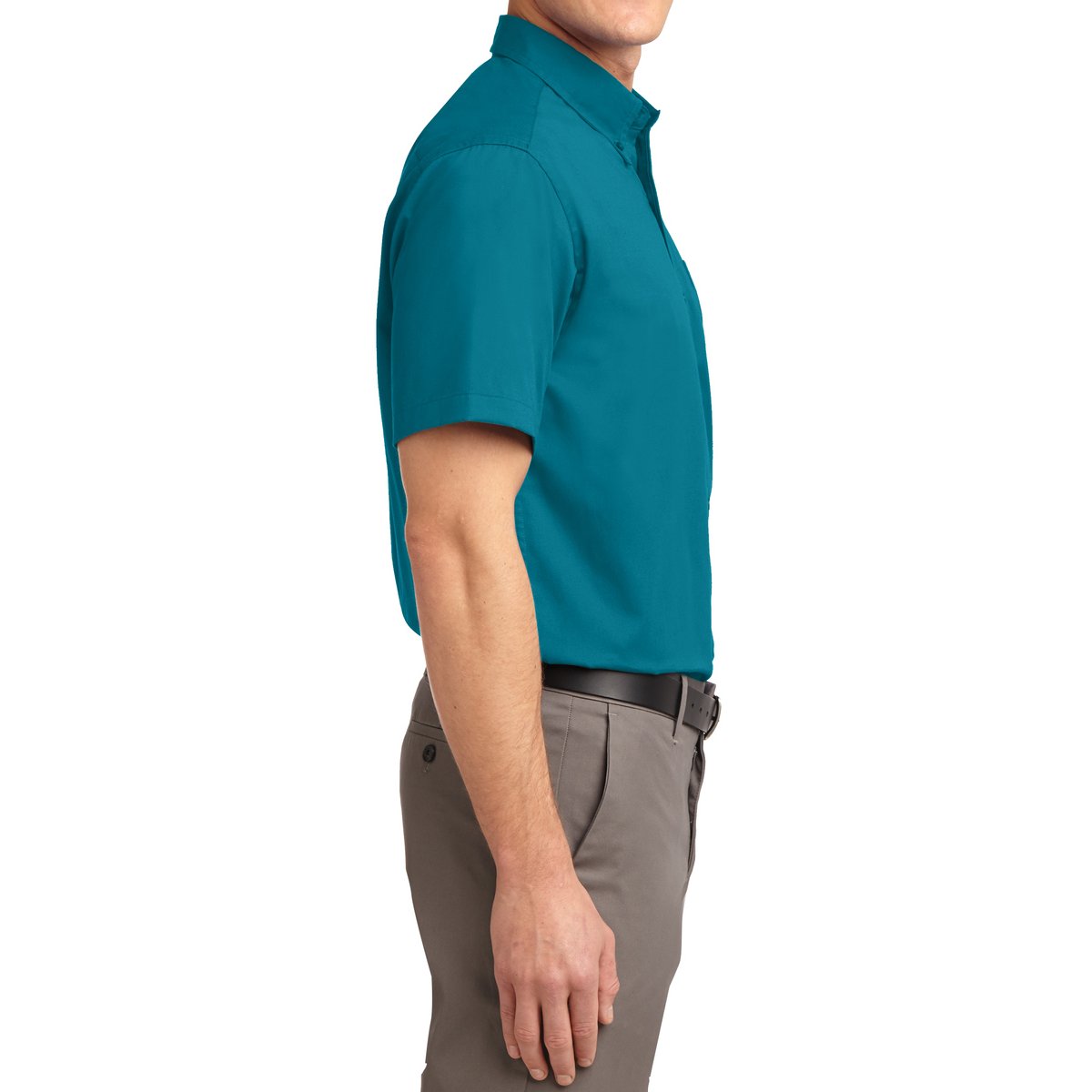Men's Short Sleeve Wrinkle Resistance Easy Care Button Down Collar Shirt