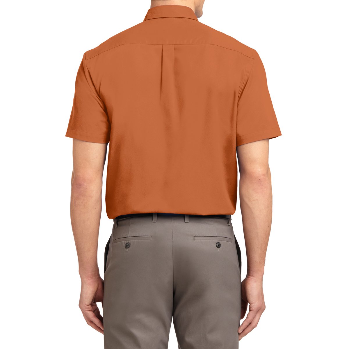 Men's Short Sleeve Wrinkle Resistance Easy Care Button Down Collar Shirt