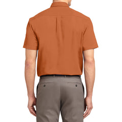 Men's Short Sleeve Wrinkle Resistance Easy Care Button Down Collar Shirt