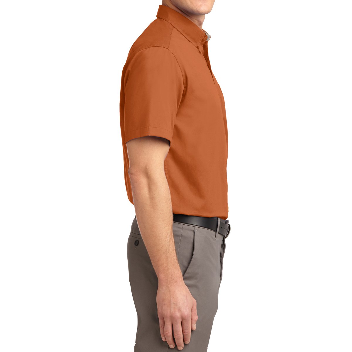 Men's Short Sleeve Wrinkle Resistance Easy Care Button Down Collar Shirt
