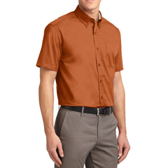 Men's Short Sleeve Wrinkle Resistance Easy Care Button Down Collar Shirt